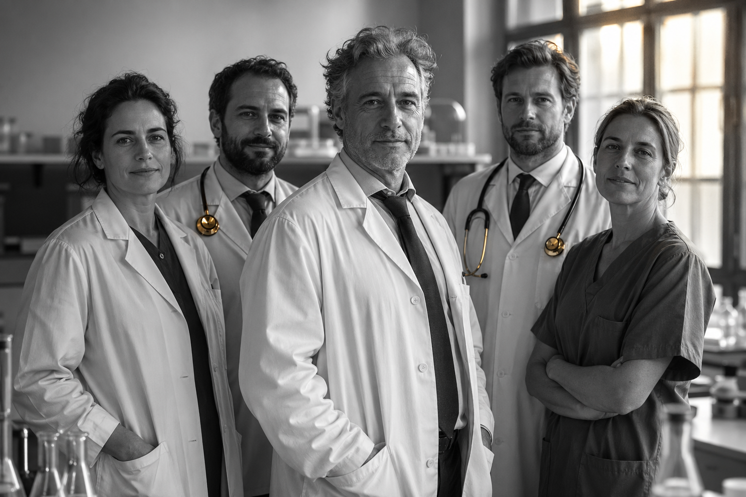 Team medico-scientifico EXOCELL guidato dal Prof. Maurizio Fraticelli — Laboratori Swisse Pharmatech, Ginevra